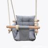 Balançoire bébé en bois - GINGER HOME Scandi - Assise coton douce - Structure bois massif - Charge 30 kg