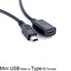 Mini-USB-Stecker auf Typ-C-Buchse Lade-Daten-Adapterkabel