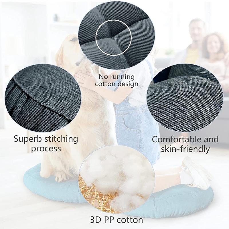 Grey Big Round Floor Seat Pillows Cushions Pouf Tufted Corduroy Tatami Pillow Reading Cushion Pad Casual Seating for Adults Kids