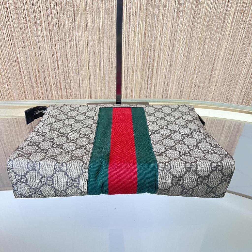 [Usato] Pochette in Tela GG Supreme con Striscia Logo Vintage e Web - Buono #10NIP2Z