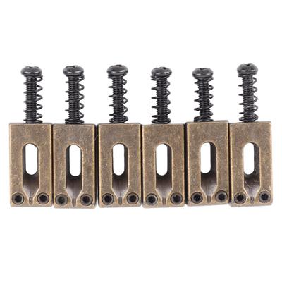 6 Peças Ponte de Tremolo para Guitarra Elétrica Selas de Rolo Liga de Zinco Ajustável Peças de Reposição Bronze