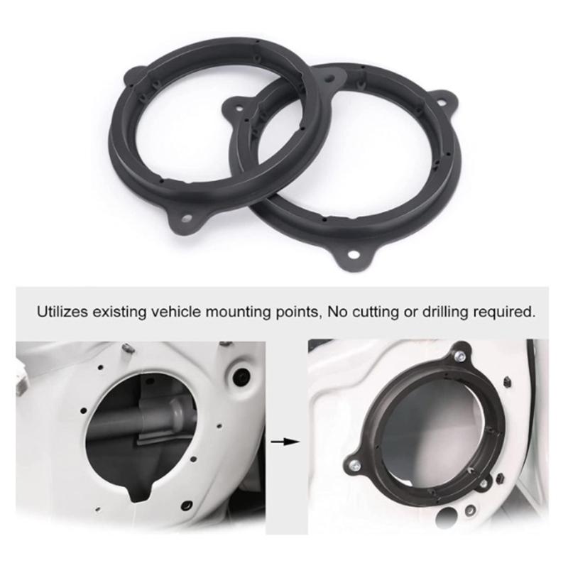 6.5in Car Horn Washer Adapter Holder Car Stereo Speaker Spacer Adaptor & Speaker Harness for Smart Dacia