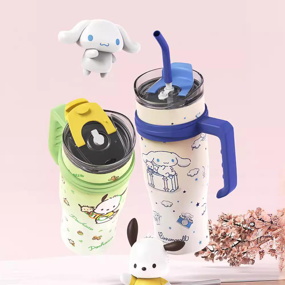 Sanrio Ice Buster Large Capacity Straw Cup - 2025 New Style Jumbo Thermos for Girls