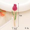 New 3D Rose Flower Alloy Phone Case Charm with Rhinestone Droplet.