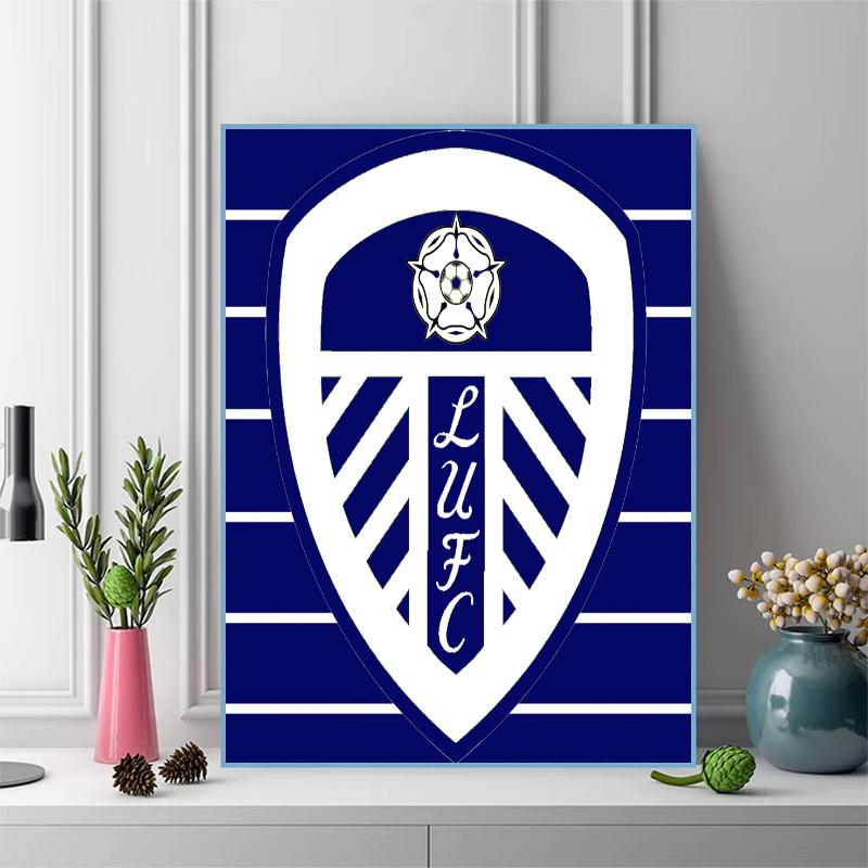 Leeds United team badge Pattern  3pcs 100% Round Full Drill 5D DIY Diamond Painting Embroidery Cross Stitch Rhinestone Décor