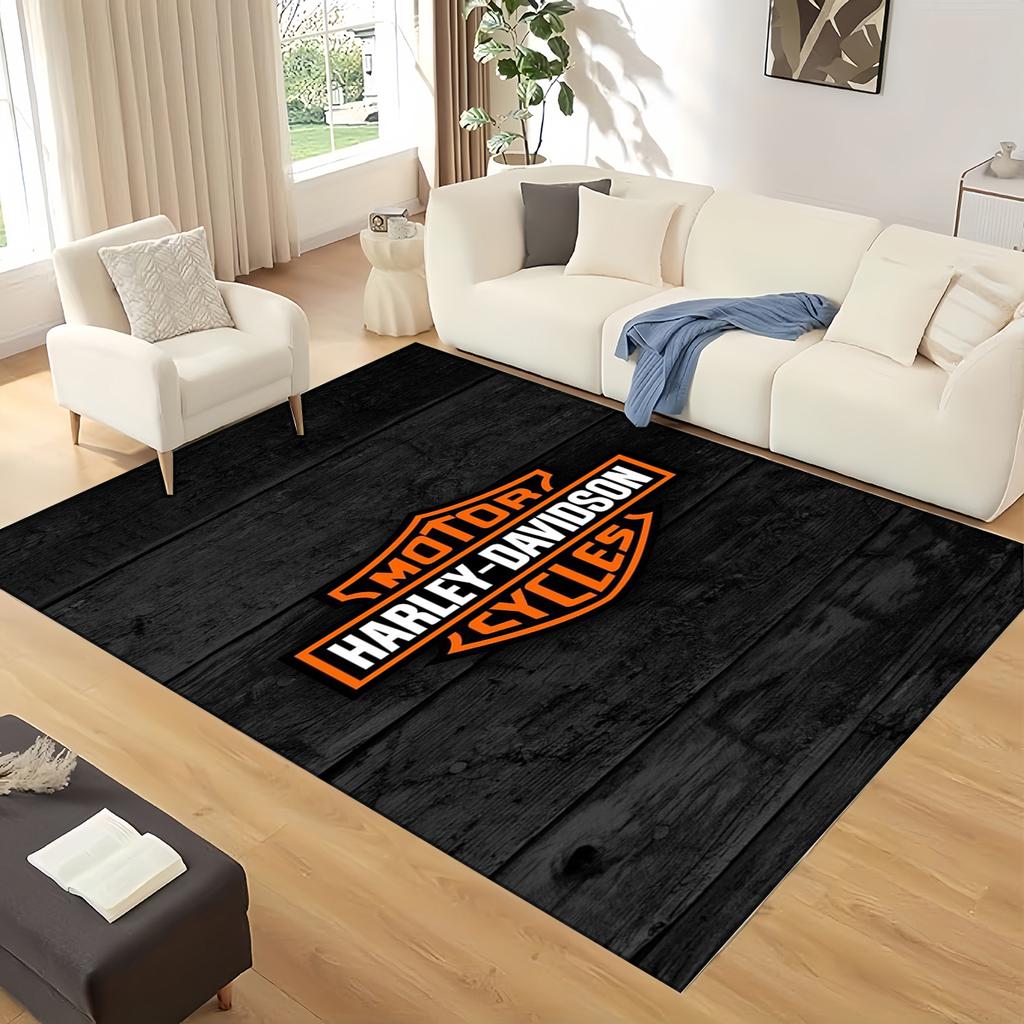 3D Vintage Motorcycle H-Harleys Style Large Area Rug – Non-Slip Floor Mat for Garage, Living Room, Bedroom, Doormat Decor & Gift