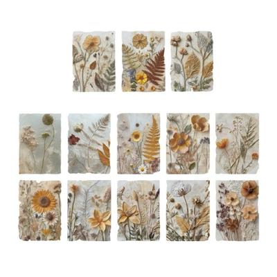 23 Blatt Antikes Scrapbooking-Papier Blume Blatt Geprägtes Papier für Scrapbooking Journal Planer Album Einladungskarte