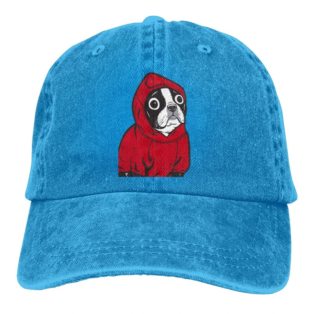 Boston Terrier In A Red Hoodie Baseball Caps Peaked Cap French Bulldog Pet Dog Lover Sun Shade Hats for Men