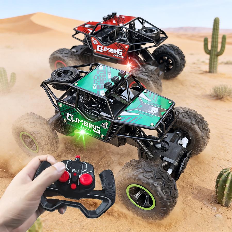 2.4G dálkově ovládané slitinové terénní vozidlo s dálkovým osvětlením, dobíjecí dětské závodní autíčko, dárek k narozeninám