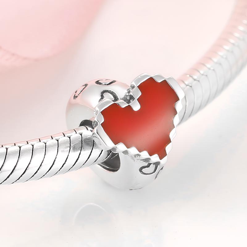 Charms Do Pandora Zawieszka Charms Stoper Czerwone Serduszko Srebro 925 Charmsy Trusky