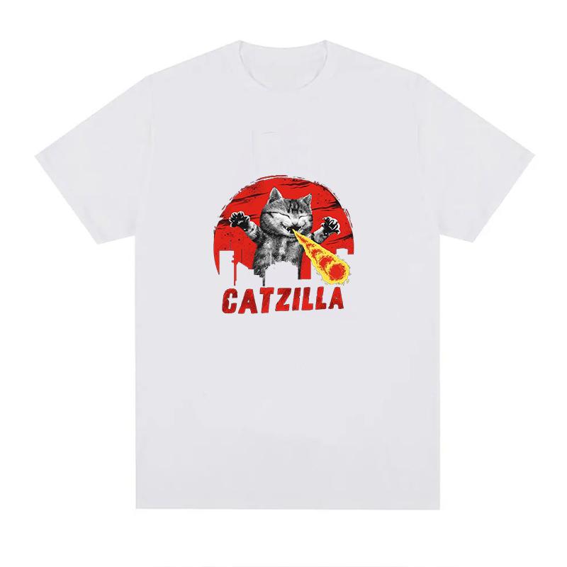 Catzilla Tshirt Unisex Unisex Plus Size Fashion Oversized Breathable Oneck Casual Streetwear Harajuku Summer Unisex Tees
