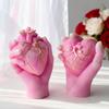 Hand Held Simulation Heart Silicone Mold DIY Aroma Candle Plaster Resin Mold Handmade Soap Candle Making Supplies