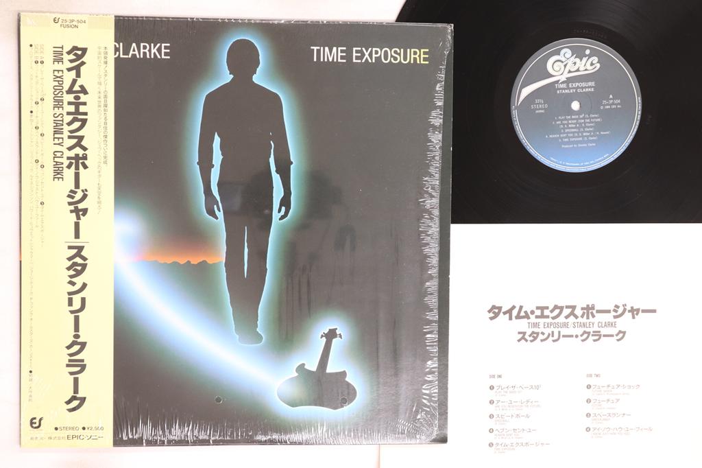 LP Record STANLEY CLARKE - Time Exposure 253P504 EPIC 1984 Japan Obi Jazz Used