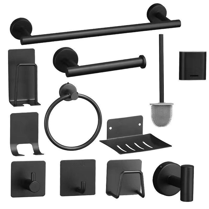 304 Stainless Steel Bathroom Accessory Set: Toilet Brush, Towel Rack, Towel Ring