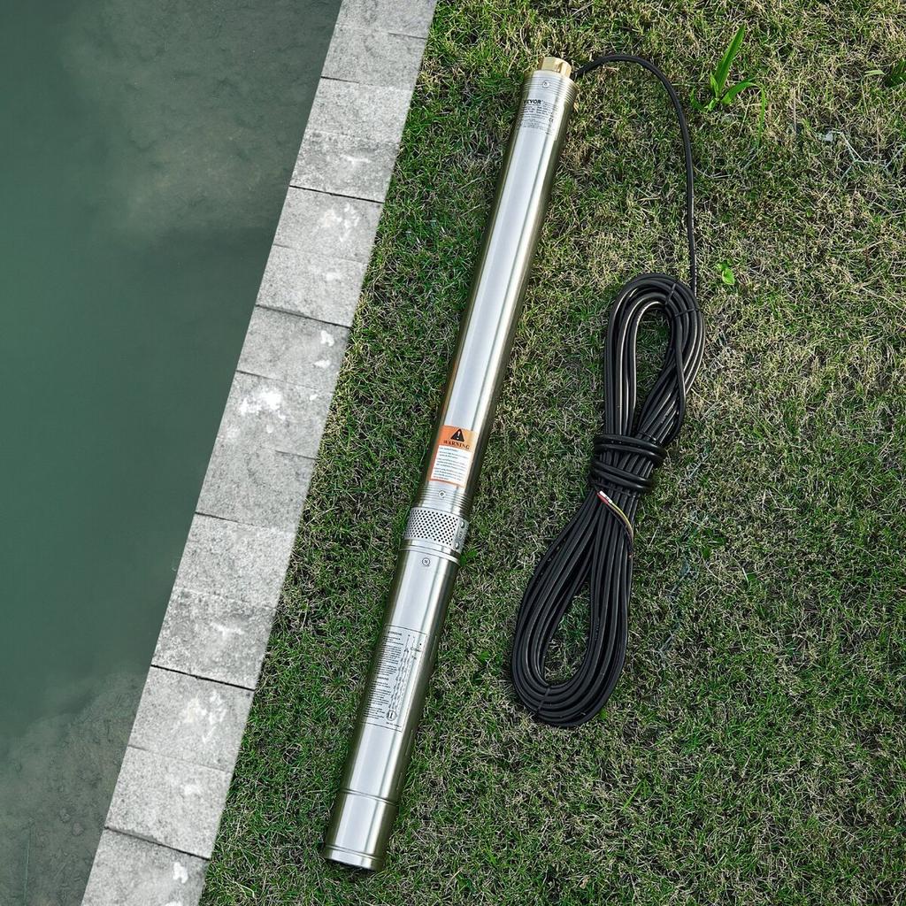 750W Deep Well Submersible Pump Stainless Steel Water Pump 210ft 65L/min
