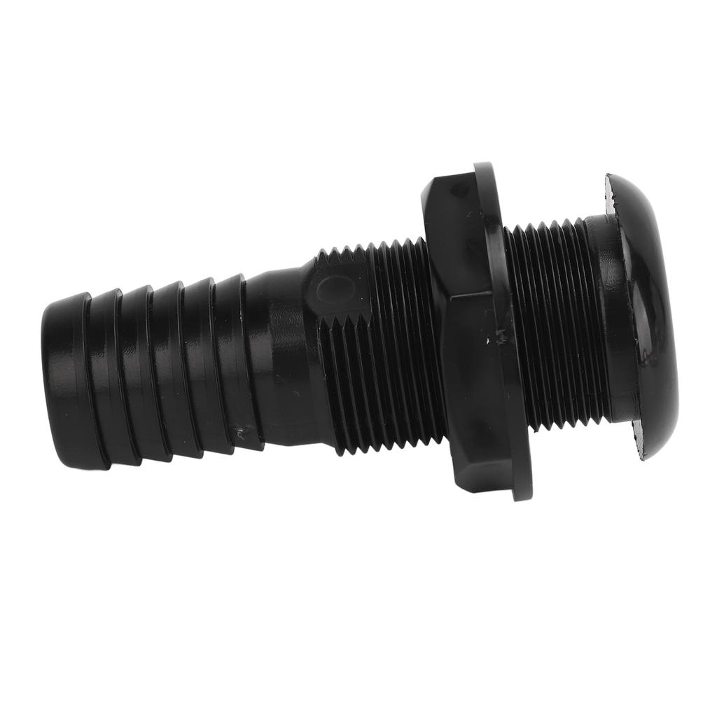 Boat Through Hull Connector 29mm Outlet Smooth Drainage Straight Drain Outlet Fittings Boat Plumbing Fittings Black