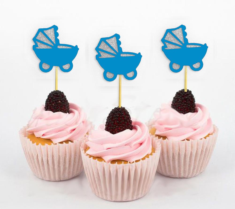 Darling Souvenir| Ozdoby na muffiny do kočárku na oslavu narození miminka| Dekorace na dezert - sada