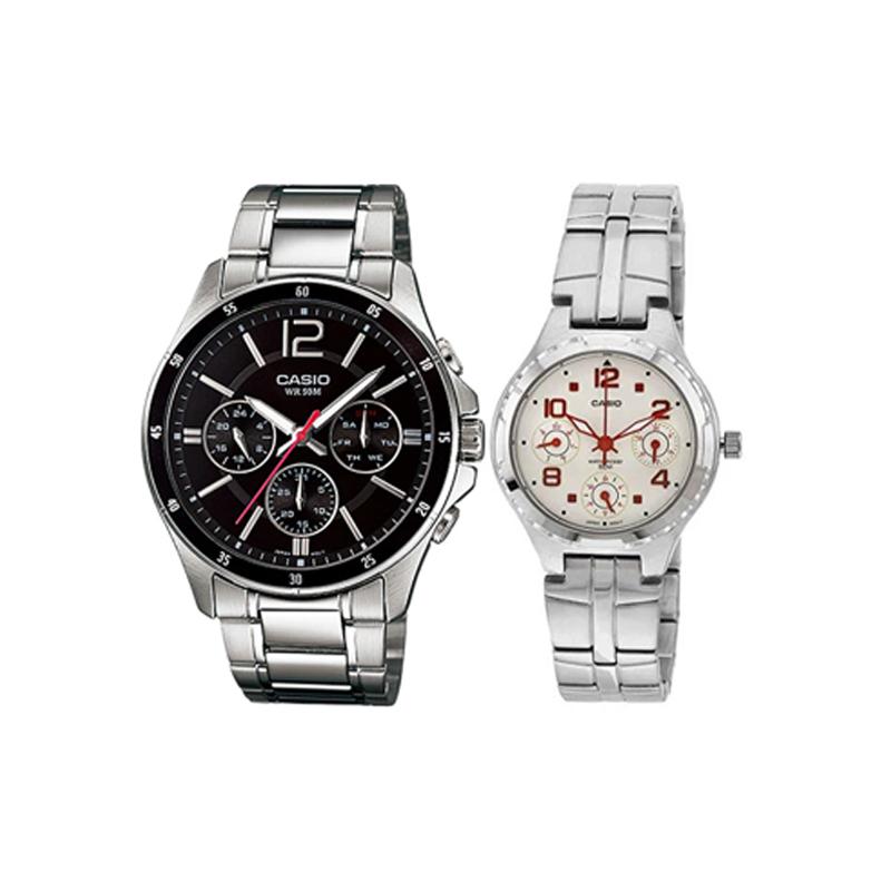 

Casio watch series-LTP business steel belt waterproof couple s watch Japanese and Korean quartz movement stainless steel MTP-1374D-1A P-2064A-7A2 серебряный