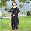 Summer Cotton and Linen Suit, Western Style Mother, Summer Loose Two-piece Suit
