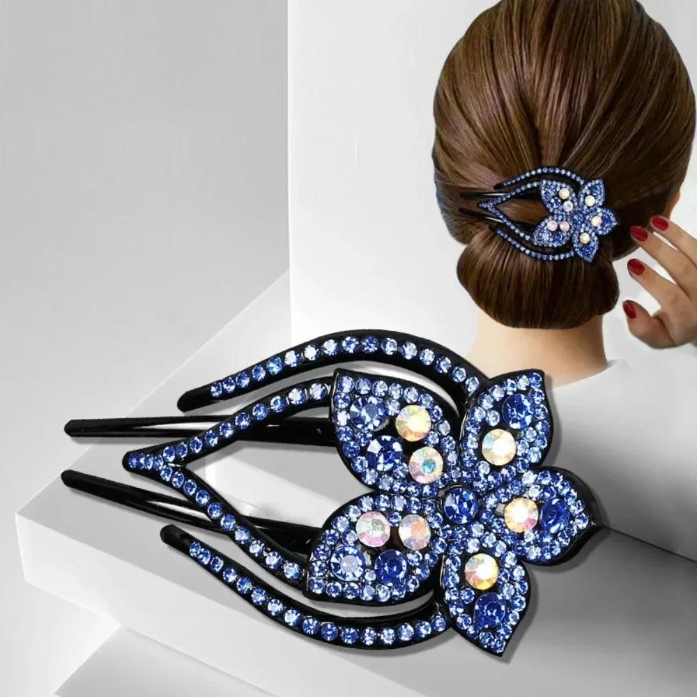 Women Large Hair Claw Rectangle Hair Clips Hairpin Flowers Hair Accessories