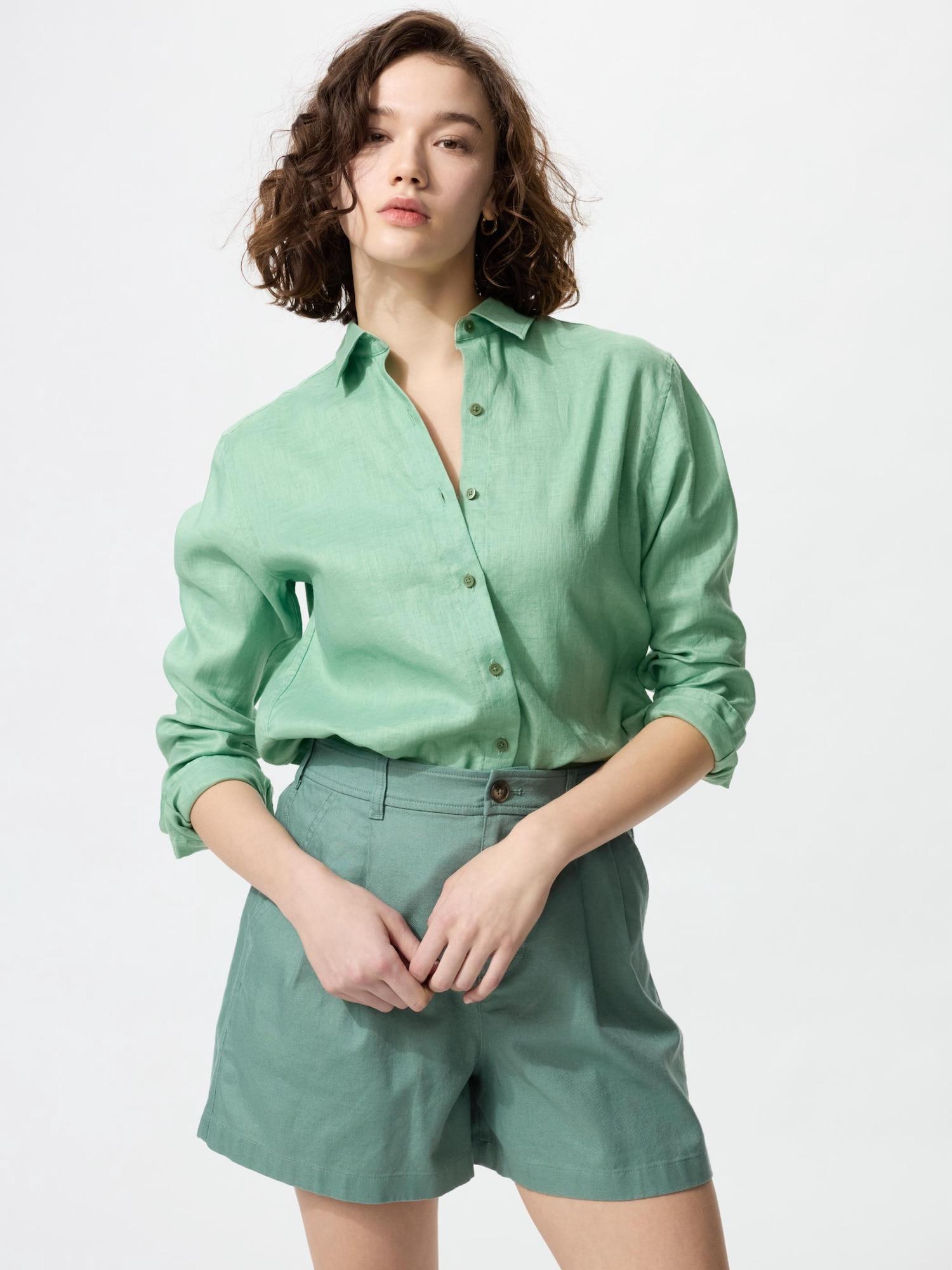 

Рубашка Uniqlo Premium из льна с длинным рукавом