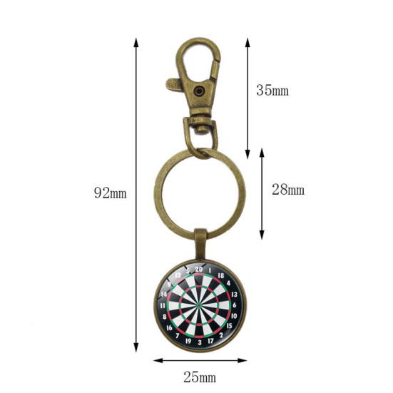 Vintage Unisex Dart Board Pendant Keychain Key Ring Holder Hanging Bag Ornament