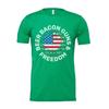 Unisex American Flag Graphic Tee With Beer Bacon Guns And Freedom Emblem Design