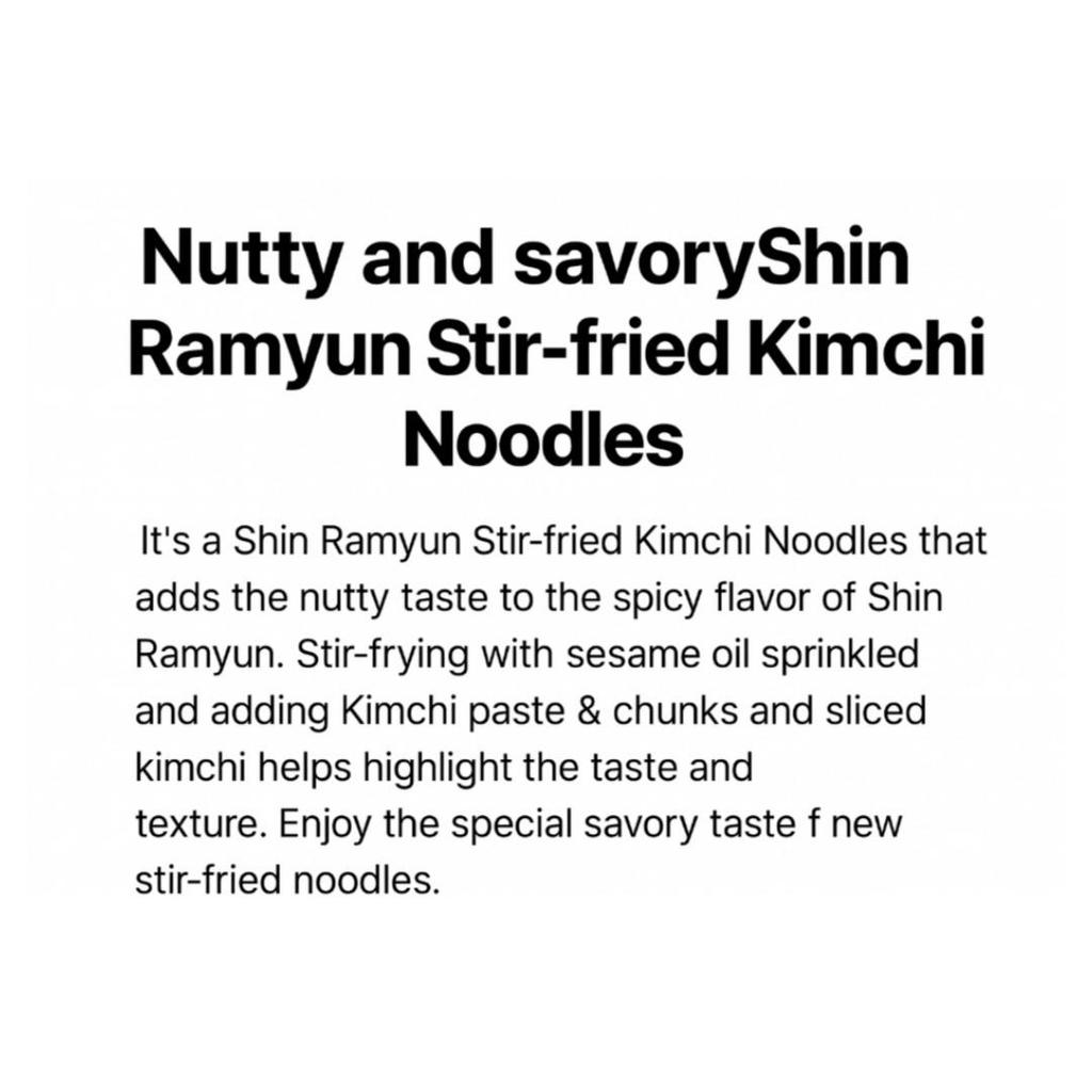 [NEW][Nongshim] Shin Ramen Kimchi Stir-fried Noodles