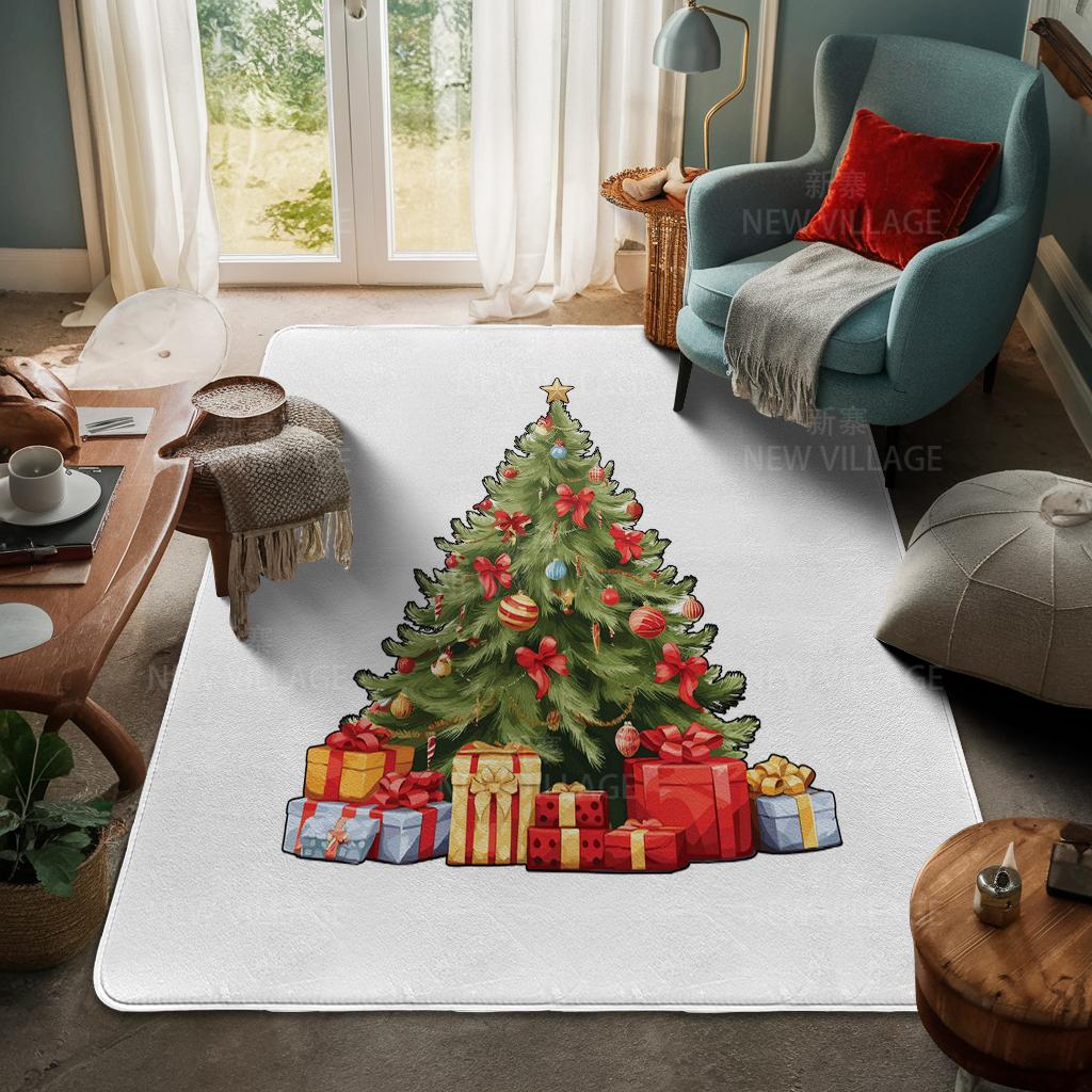 House Entrance Carpet Home Door Mat Living Room Bath Foot Bathroom Non-slip Water Absorption Rugs Bath Merry Christmas Winter