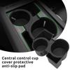 for KIA EV9 2025 2025 Center Console Cup Holder TPE Black Shock-Absorbing Storage Tray Tidying Car Interior Accessories