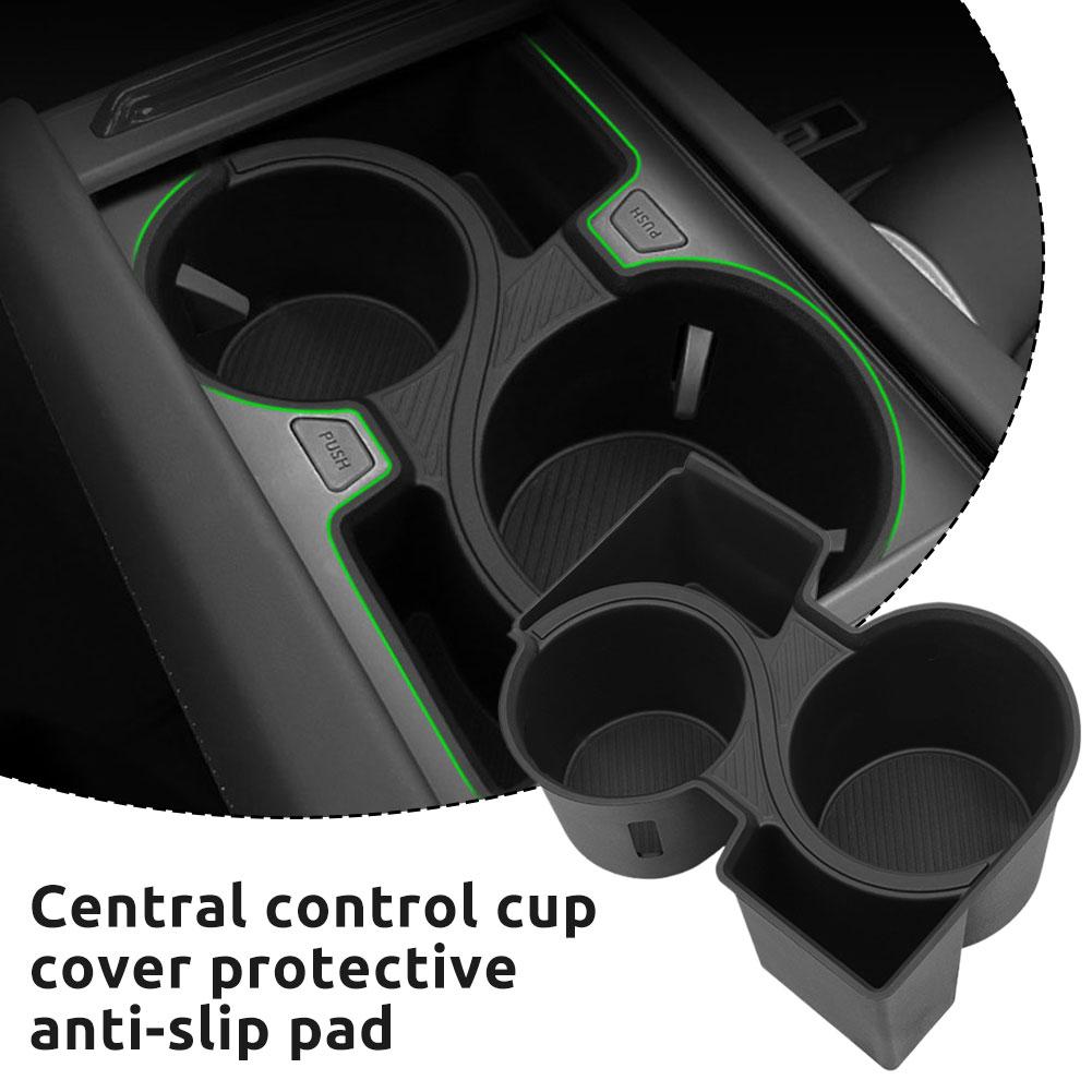 for KIA EV9 2025 2025 Center Console Cup Holder TPE Black Shock-Absorbing Storage Tray Tidying Car Interior Accessories
