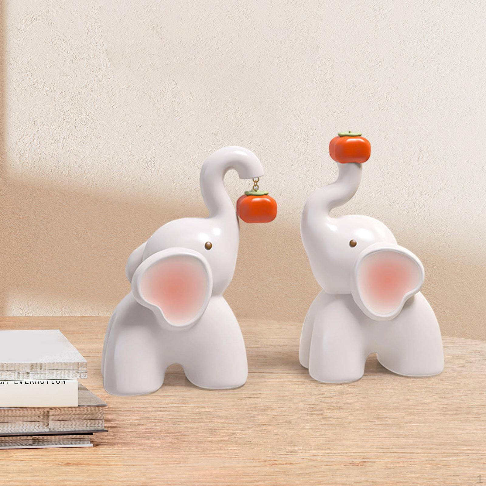 

Collectible Resin Elephant Sculptures for Office and Holiday Decor 2Pcs