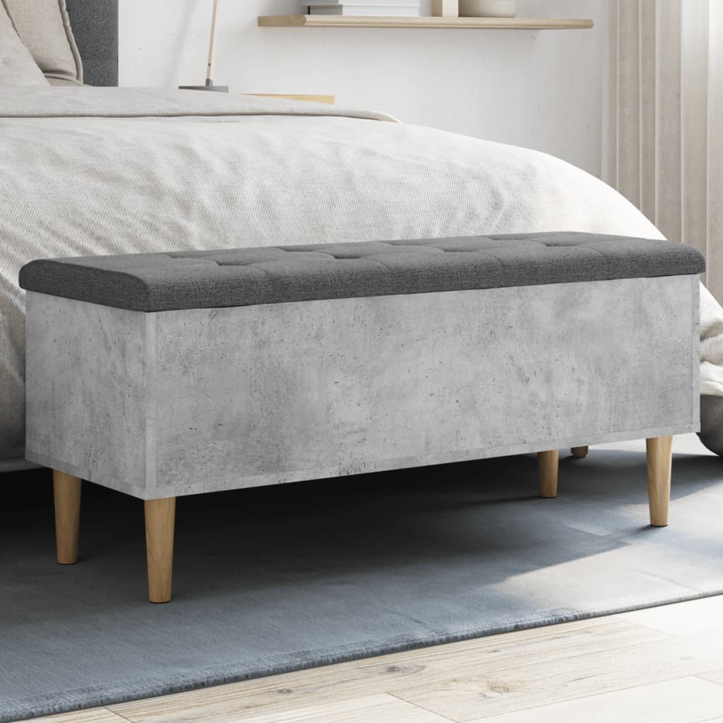 Storage Bench Concrete Grey 102x42x46 Cm Engineered Wood