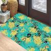 1pc Abstract Teal Paisley Design Christmas Decor Bath Mat Doormat Living Room Carpet Entrance Rug Home Decoration