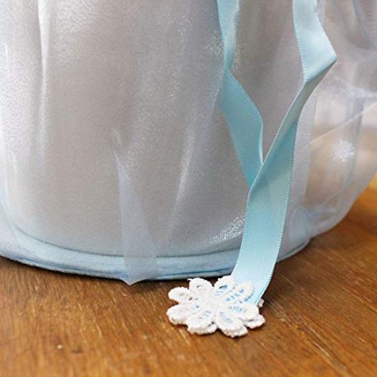 Organza Urn Cover (Blue) - 5-inch Lace Cover (2 Colors) for Keeping Ashes and Urns (Blue)