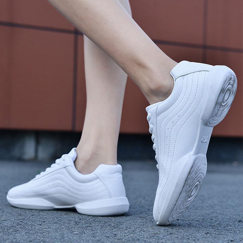 New Cheerleading Shoes Children's Dancing Shoe Competitive Aerobics Men's Casual Shoes Women's White Jazz Sneakers.