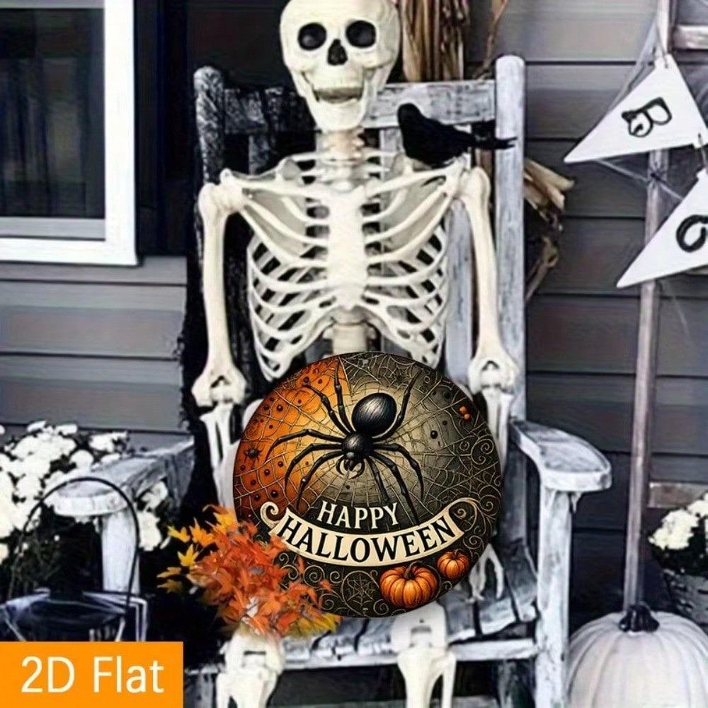 Halloween Aluminum Wall Art Spider Metal Sign Horror Decor Gift