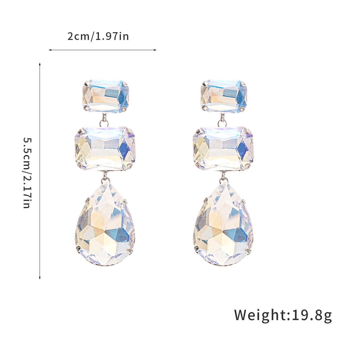 Super Flash Square Water Drop Tassel Earrings Heavy Industry Stylishaccessible Luxuryclassy Earrings