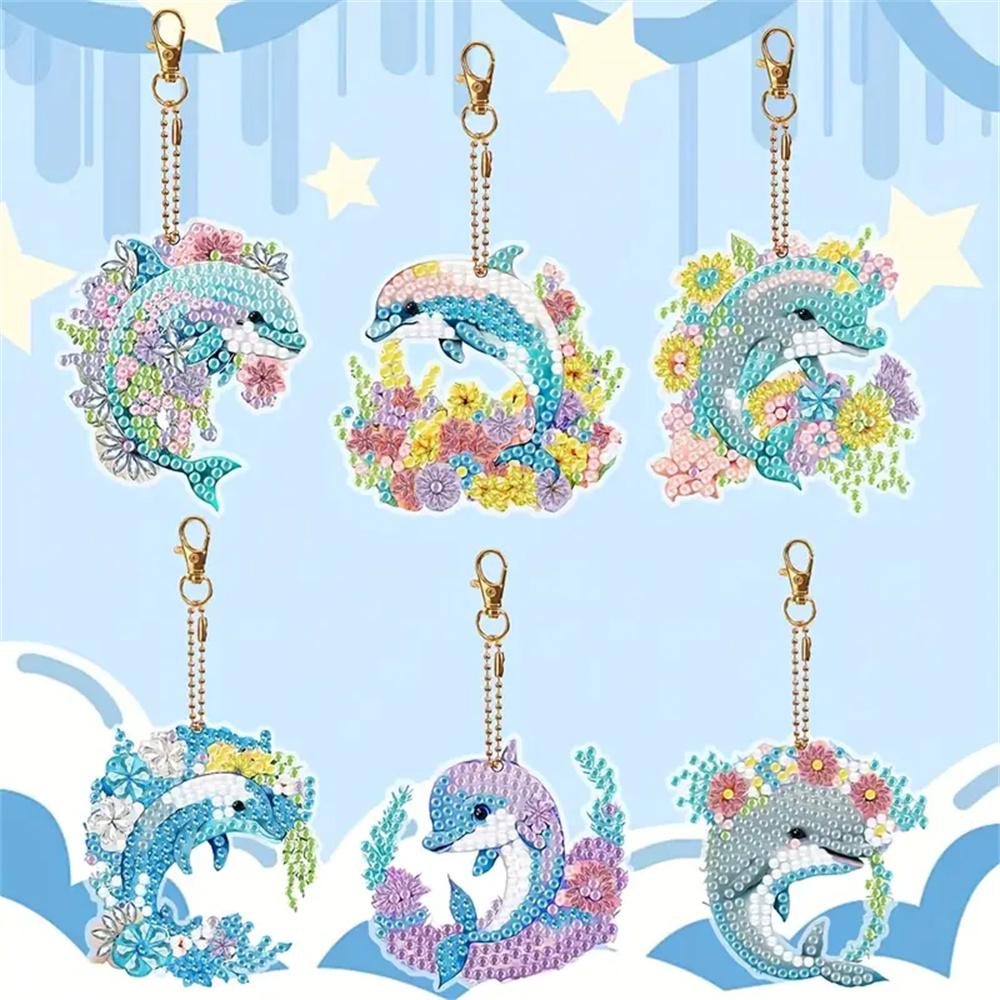 DIY Diamond Painting Keychains Per Set - Animal Theme, Suitable for Beginners, Diamond Kit Craft Supplies, Exquisite Gifts for Friends