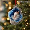 Forest Animal Ornaments 2D Acrylic Hanging Decor with Owl Squirrel Rabbit Designs Indoor Outdoor Christmas Tree Decoration
