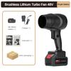 800W Brushless High Power Violent Turbo Fan Rechargeable Dust Removal Hair Dryer Portable Leaf Blowing Machine