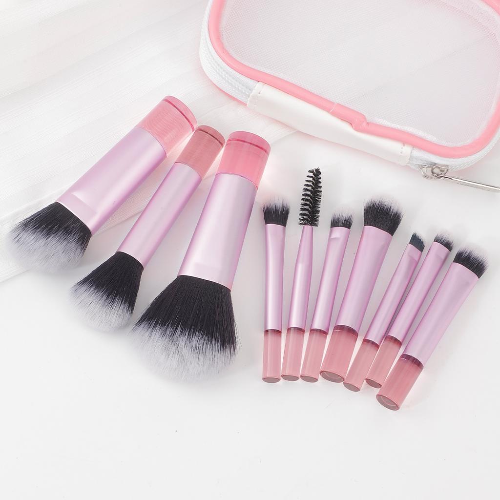 10pcs Mini Makeup Brush Set Powder Eyeshadow Foundation Blush Concealer Beauty Makeup Tools Brush Professional Supplies