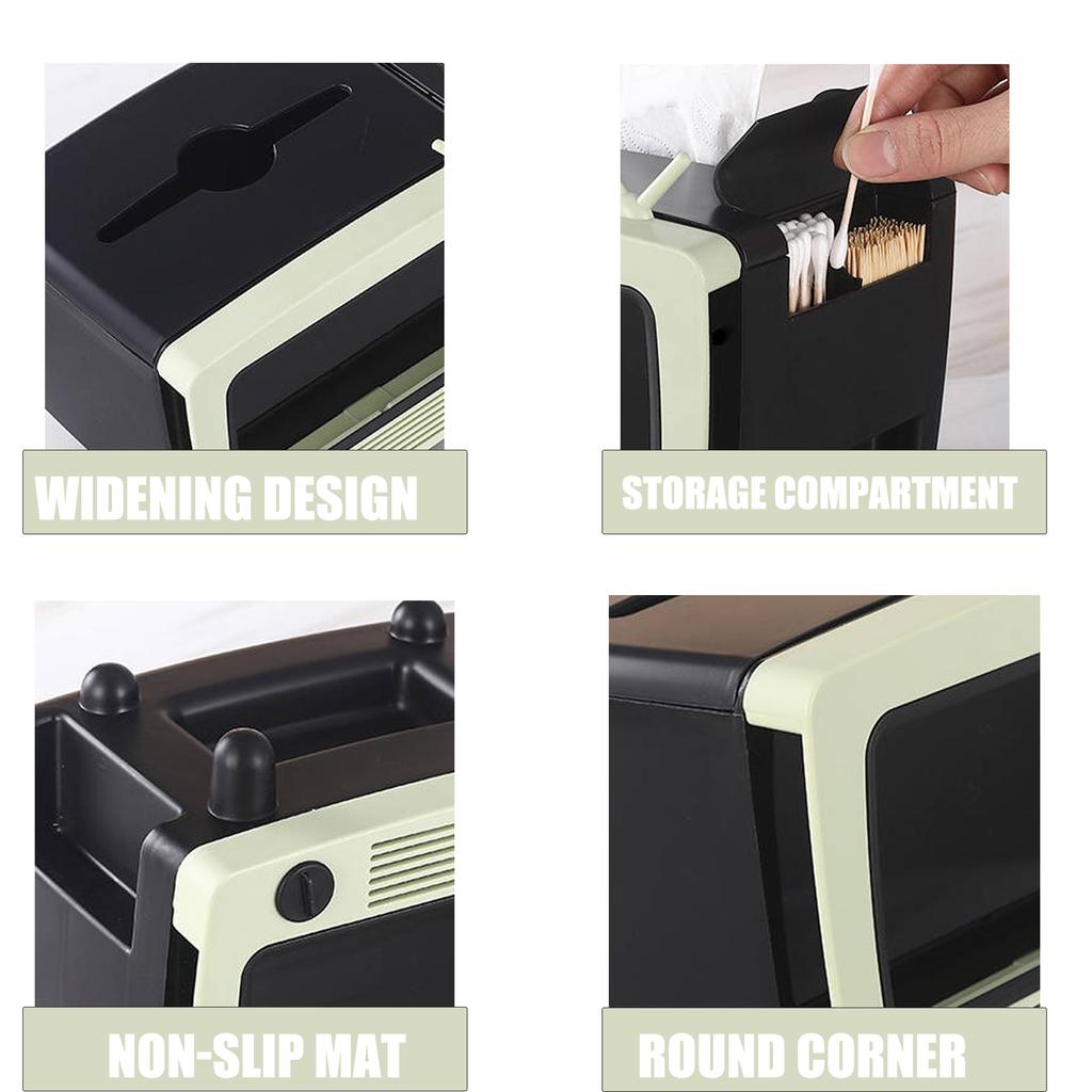 Retro Dark Green Plastic Tissue Box