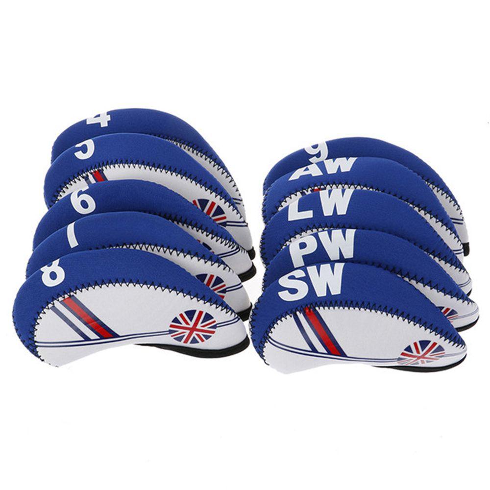 Numbers White and blue Golf Club Protector Golf Head Cover Iron Head