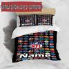 3pcs Duvet Cover Set (1*Duvet Cover + 2*Pillowcase, Without Core), Custom Name NFL Pattern Bedding Set, Home Bedroom Decor Gift
