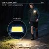 Super Bright Flashlight USB Rechargeable LED+COB Floodlight Magnetic Back Clip Portable Workamp LED Flashlight
