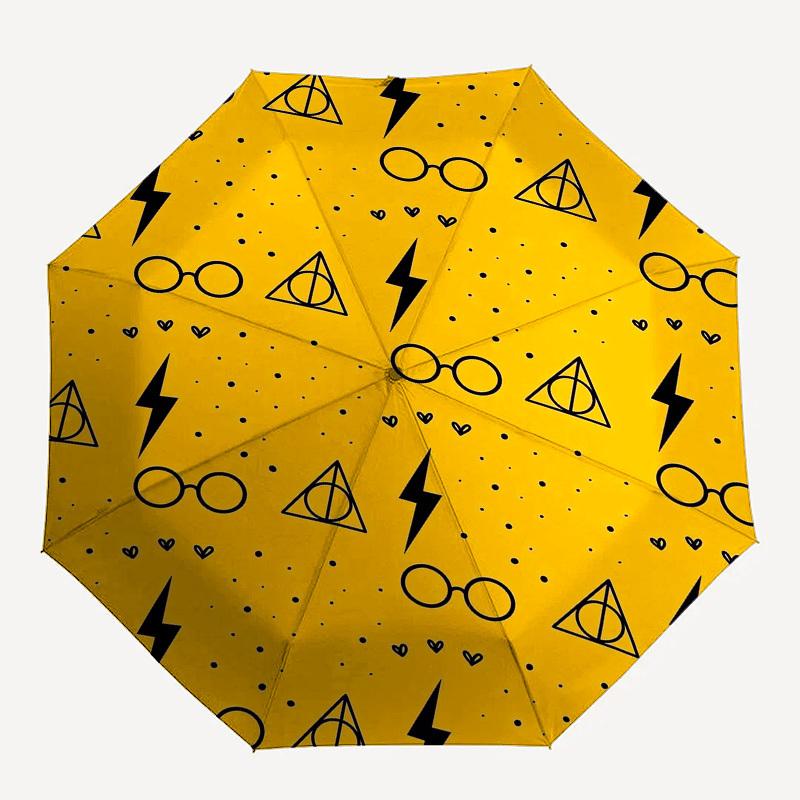 1pc Harry Potter Glasses Lightning Bolt Pattern Umbrella with Plastic Handle,Suitable for All Seasons Travel Outdoor Multi-functional UmbrellaDCS019
