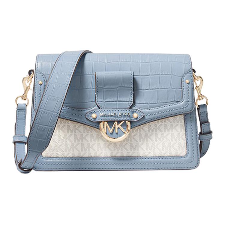

New MICHAEL KORS Jessie Leather Wine God Bag Messenger Bag Crossbody Bag Shoulder Bag Medium Size Women s Light Blue 30T0GI6L2B-PALE-BLUE 24.1*8.9*16.5CM