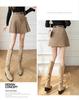 Women's High-Waist Khaki Corduroy A-Line Pleated Midi Skirt for Autumn/Winter 2025