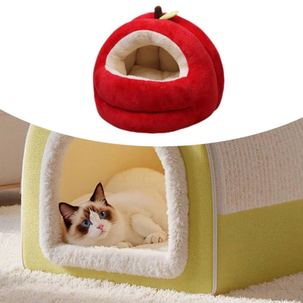 Cat Cave Bed Sleeping Pet Shelter Thicken Cushion Cute Soft Compact Small Dog House Hideaway